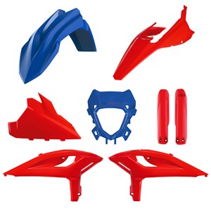 BOX KIT INC FORK GUARDS BETA 125-480RR/X-PRO 2025 RED/BLUE OEM 25 RACING MODELS
